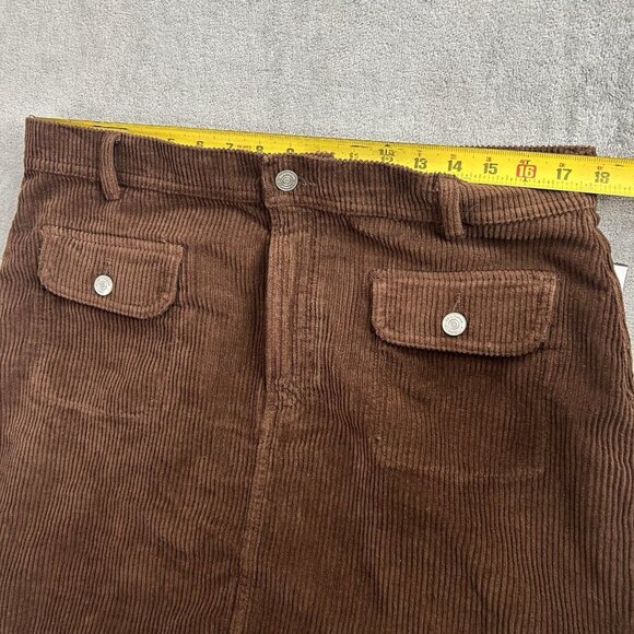 Reformation Skirt Womens 31 Elia Patch Pocket Corduroy Mini Brown Cafe Casual - Picture 4 of 9